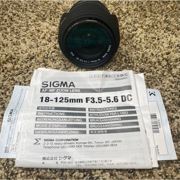 Sigma AF-MF Zoom Lens 18-125mm 3.5-5.6 - no caps